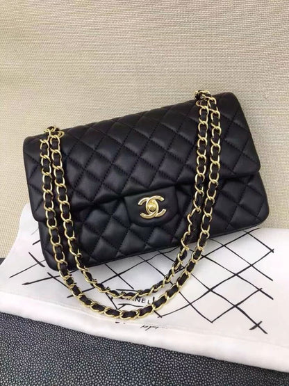 Chanel Dual Flap Supreme Quality Bag ( Black )