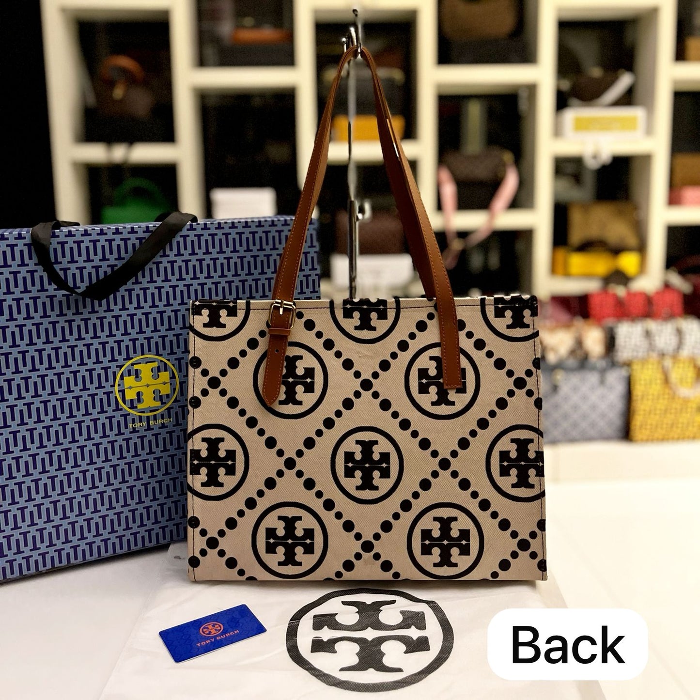 Casual Luxury Tory Burch Logo-Embellished Handbag (Brown/Black)