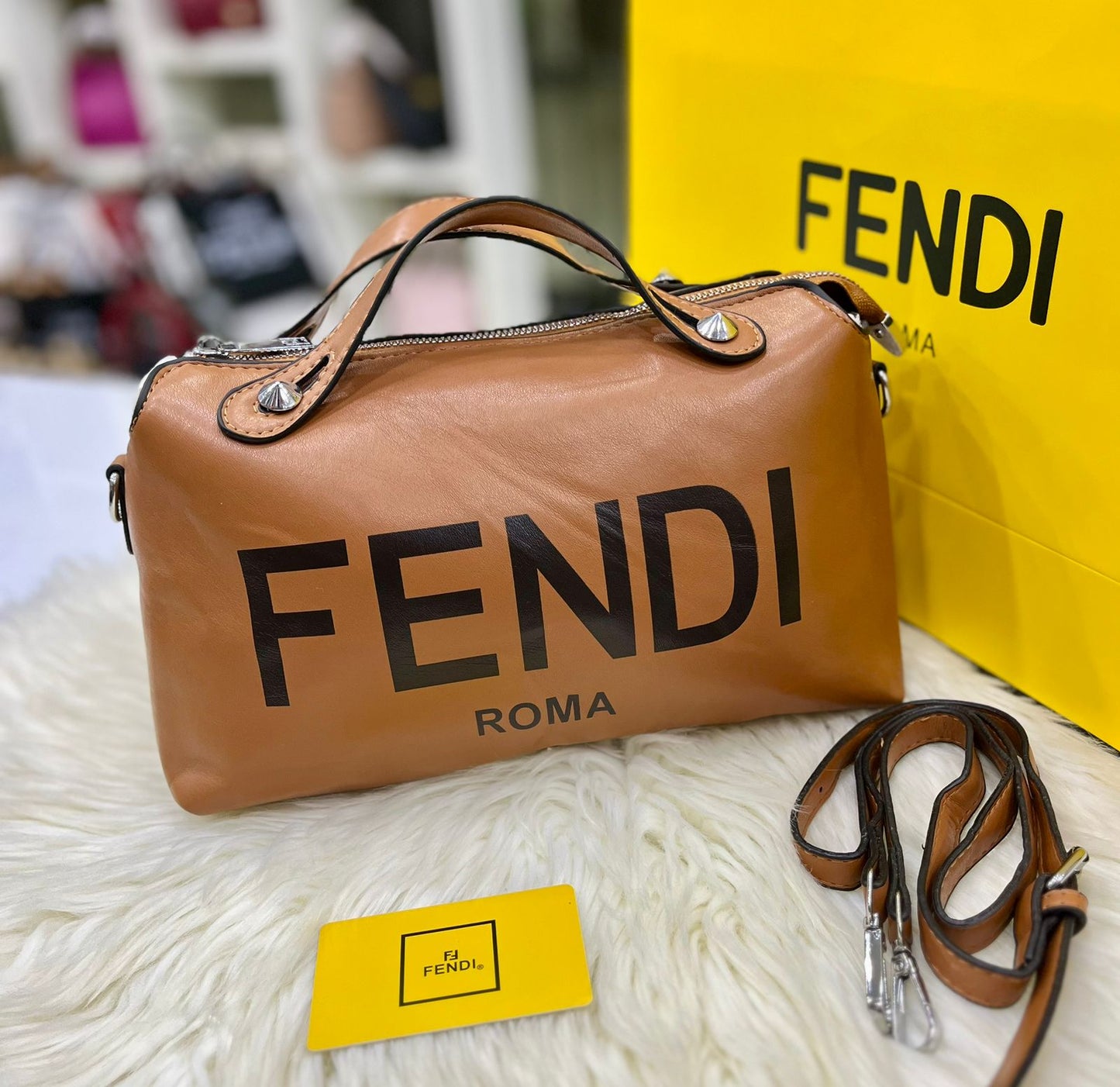 Fendi Roma Hand bag ( Brown )