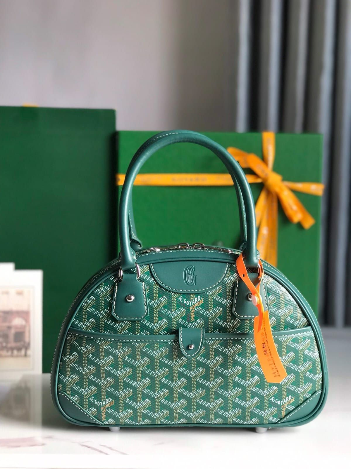 Goyard Handbag with Long belt ( Green )