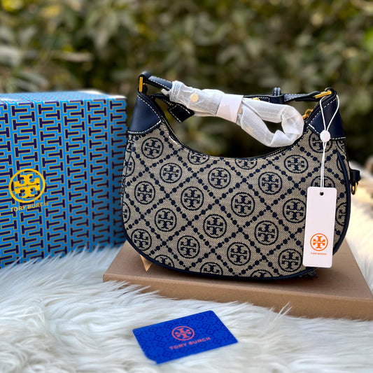 Tory Burch T Monogram Crescent Shoulder Bag