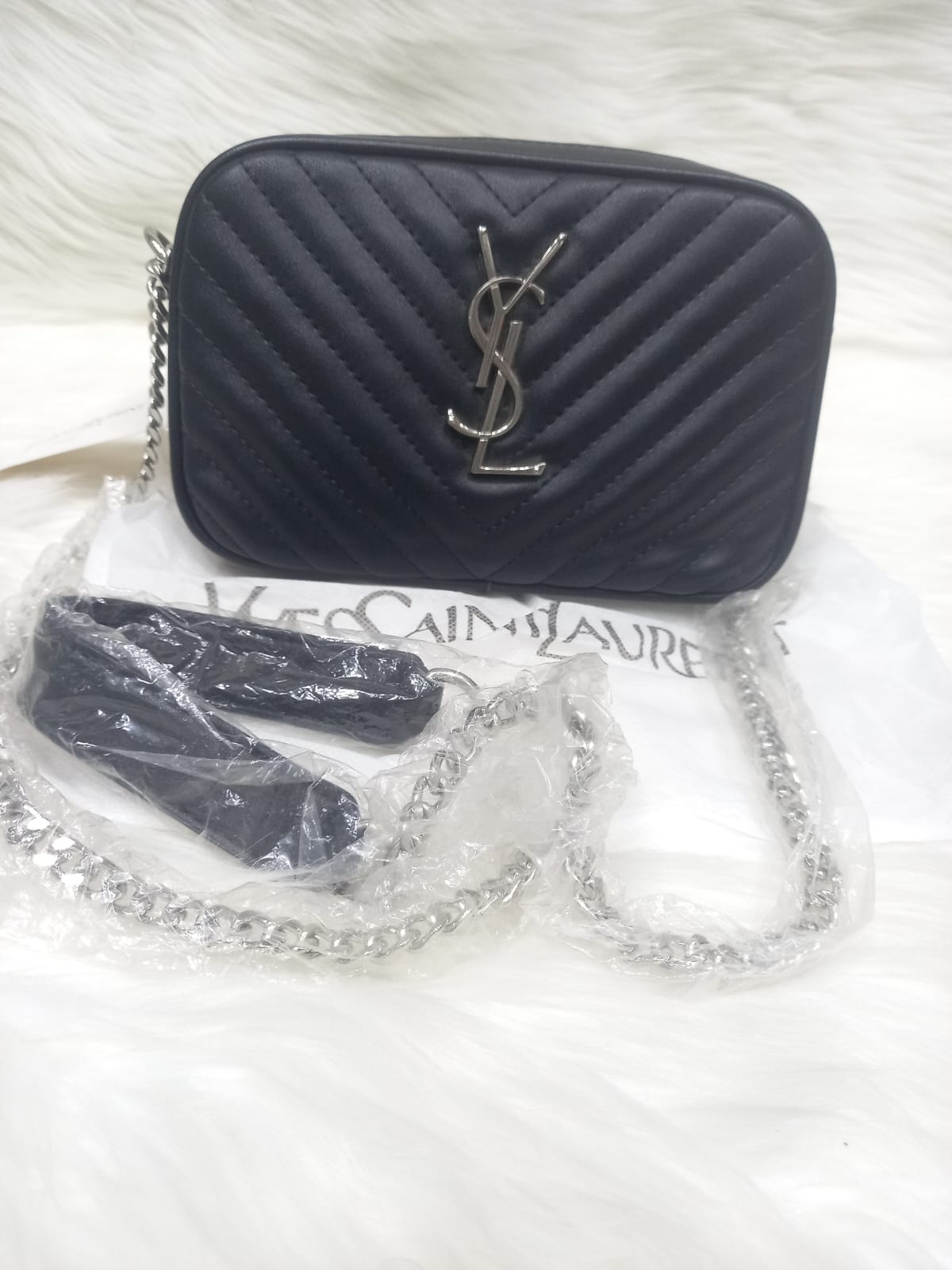 YSL Premium Women's Crossbody Bag With Black And Gold Logo