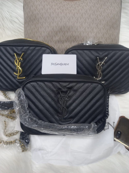 YSL Premium Women's Crossbody Bag With Black And Gold Logo