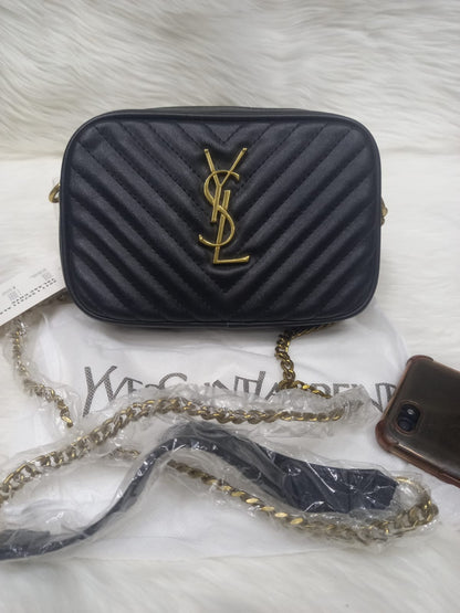 YSL Premium Women's Crossbody Bag With Black And Gold Logo