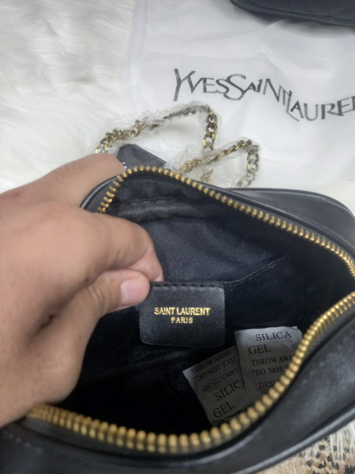 YSL Premium Women's Crossbody Bag With Black And Gold Logo